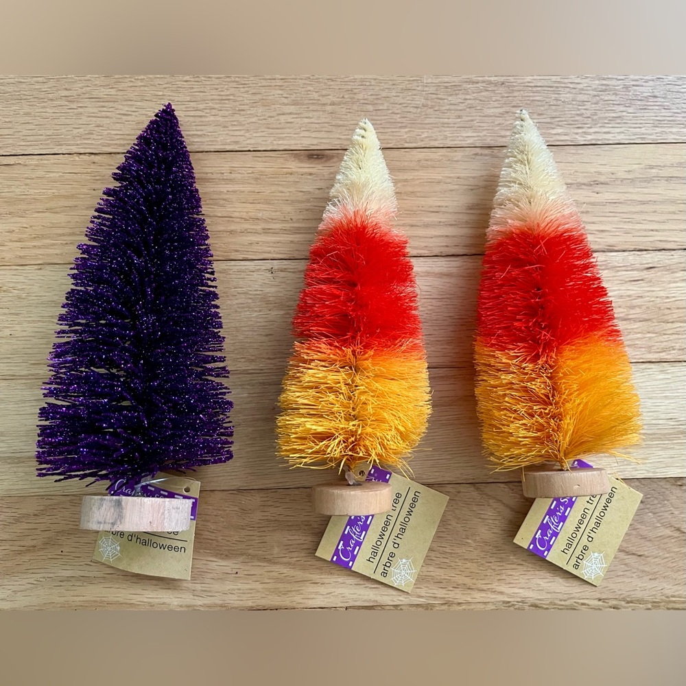 NWT Halloween Bottle Brush Tree Set